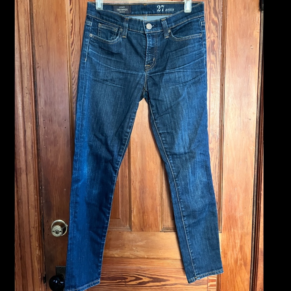J. Crew sz 27 Toothpick women's ankle jeans blue denim pants a2659